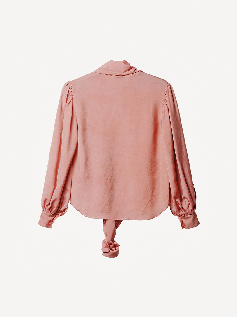 Bow-Tie Satin Blouse