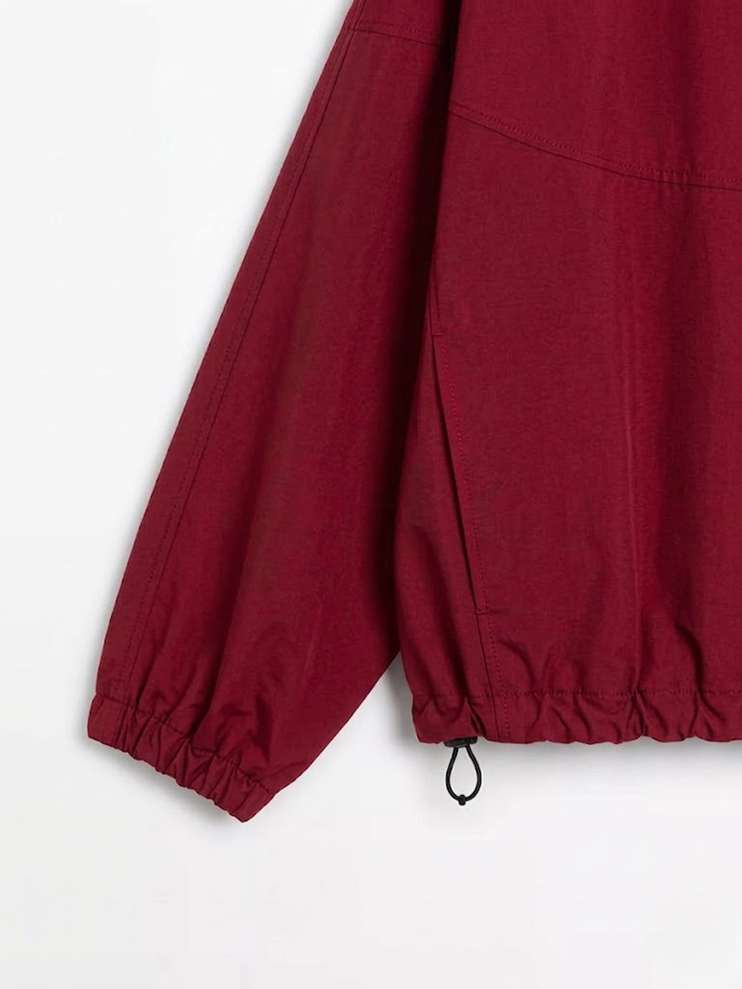Snap-Button Bomber Jacket Red