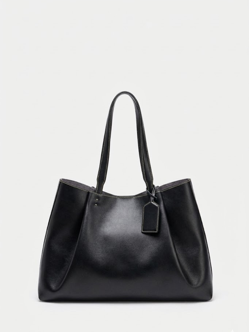 Leather Tote Bag Black