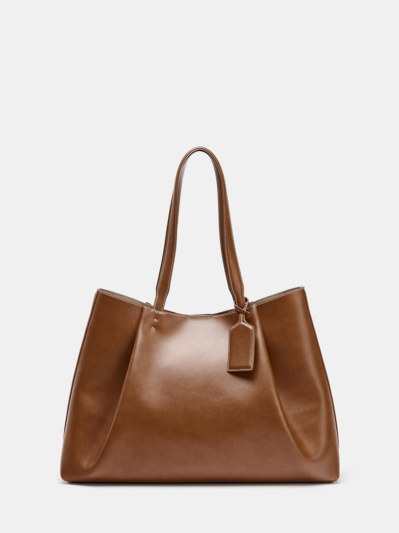Leather Tote Bag Brown