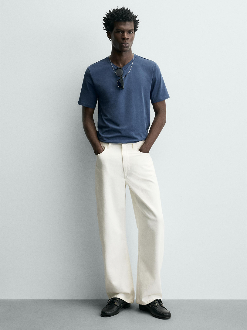 Mens Crew Neck T-Shirt Blue