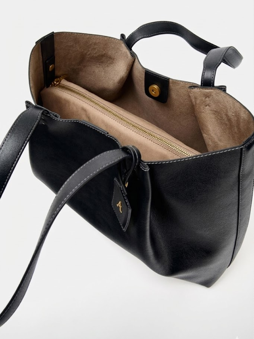 Leather Tote Bag Black