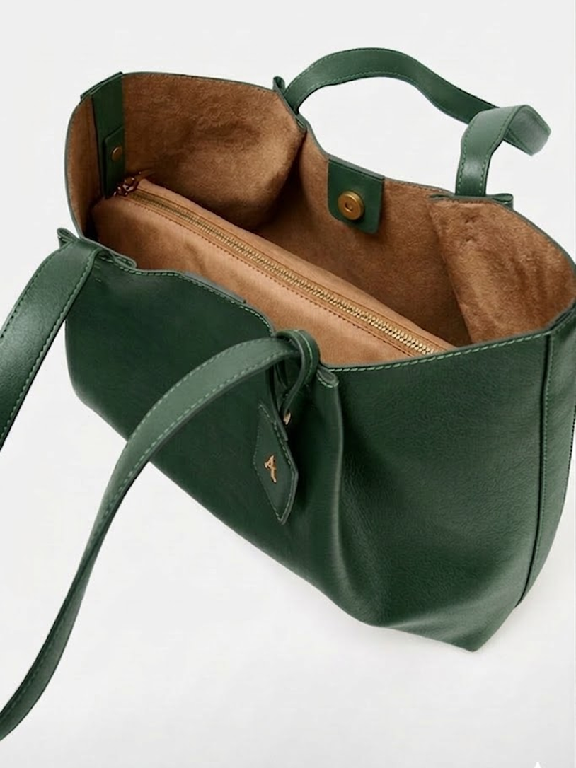 Leather Tote Bag Green