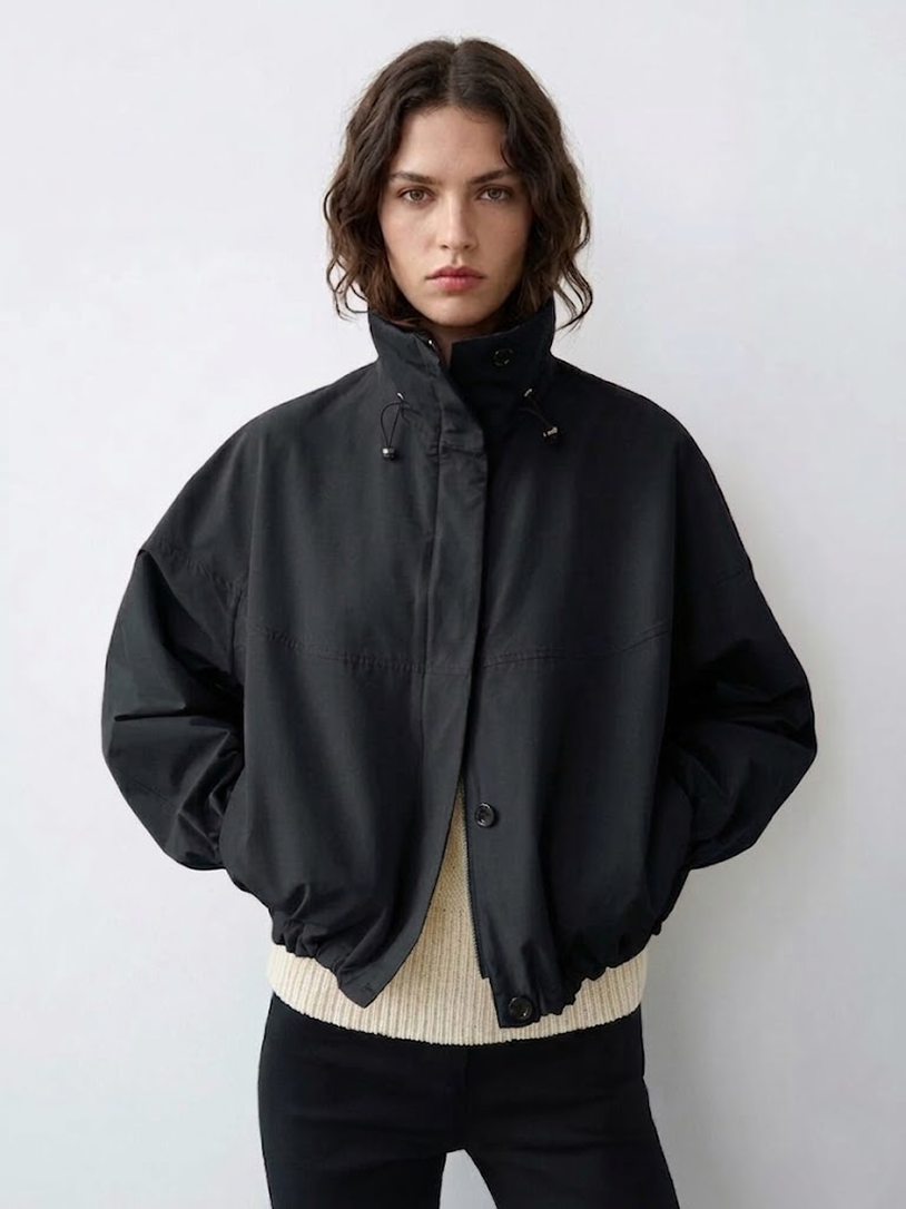 Snap-Button Bomber Jacket