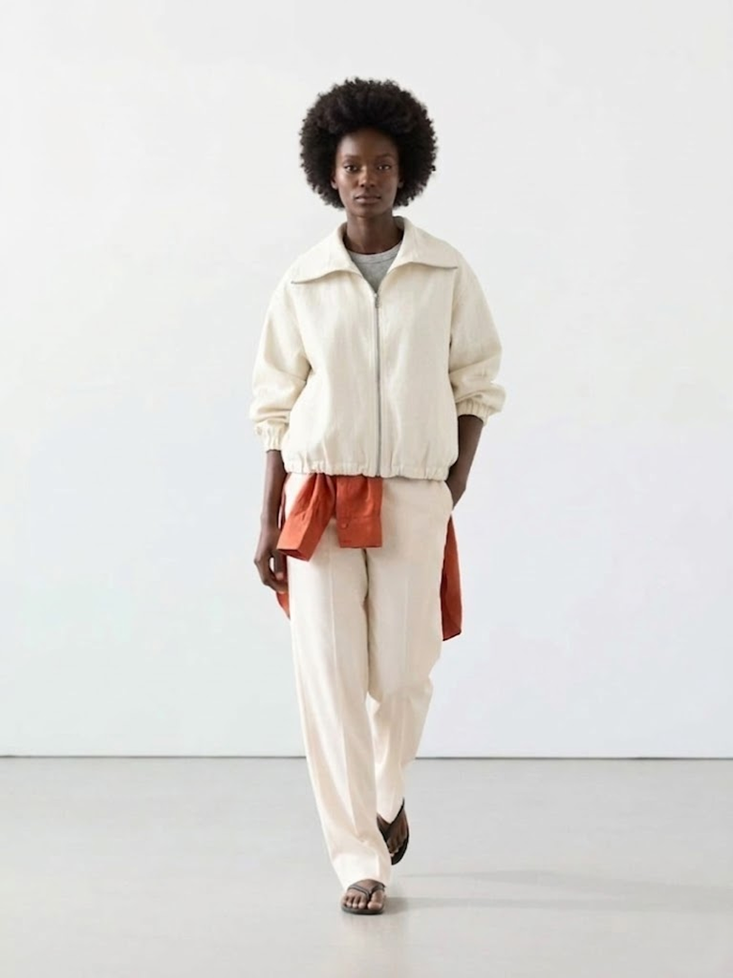 Zip-Up Cropped Jacket White