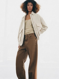 Suede Bomber Jacket cream