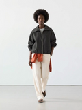 Zip-Up Cropped Jacket Black
